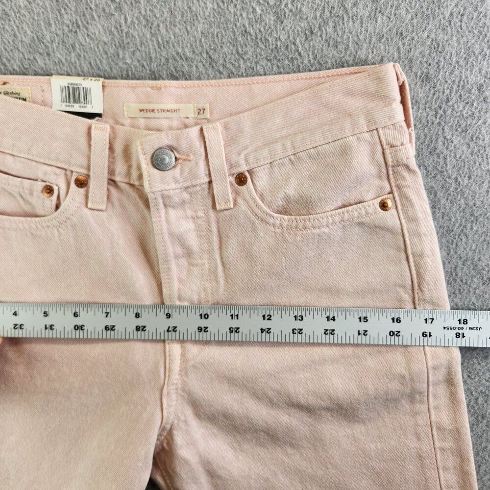Levis Jeans Womens 27 Pink Wedgie Straight Acid Wash Button Fly Premium Denim - Picture 9 of 16